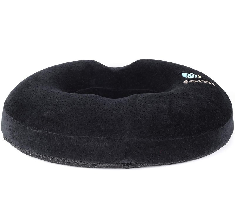 FOMI Extra Thick Donut Memory Foam Seat Cushion Care | 18" x 16" x 3.5" | Large Tailbone Pillow for Car, Truck, Office Chair, Wheelchair | Back, Bed Sores, Coccyx, Hemorrhoid, Sciatica Pain Relief - Image 2